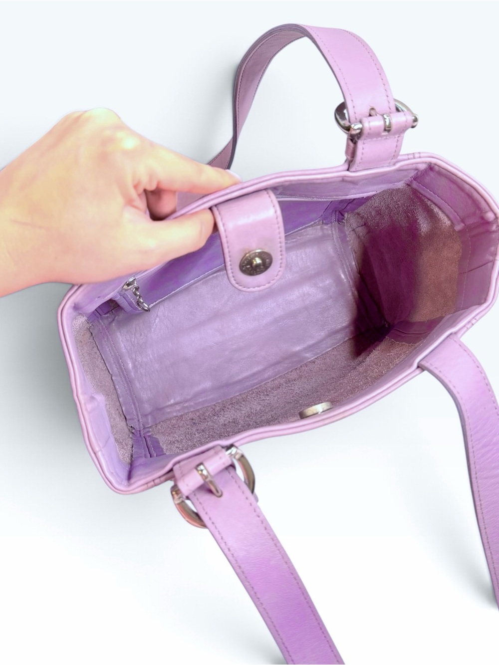 🦄 Vintage Coach Waverly Soho Buckle Bag 4157 — Lavender/Lilac/Purple - Picture 8 of 12